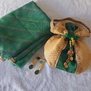 Dupatta potli and earring set